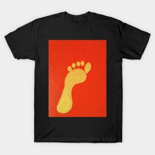 YELLOW FOOTPRINT UP THE WALL T-Shirt